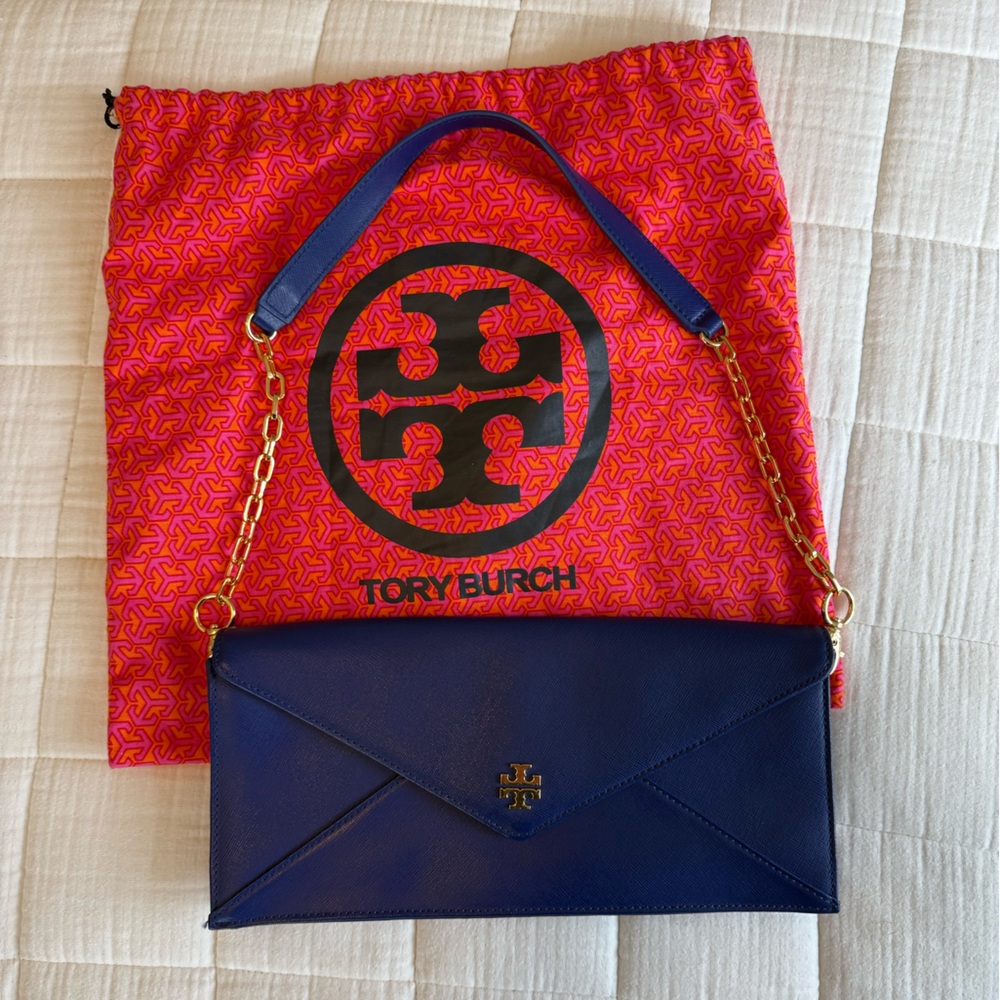Tory Burch Cobalt Blue Envelope Clutch/Bag